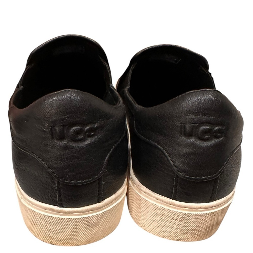 UGG Jass Black Leather Slip-on Sneakers Shoes Women’s Size 11 - Picture 3 of 6
